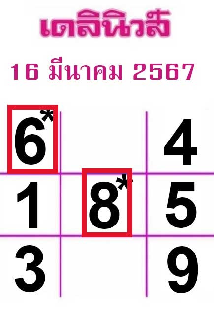 หวยเดลินิวส์ 16/3/67