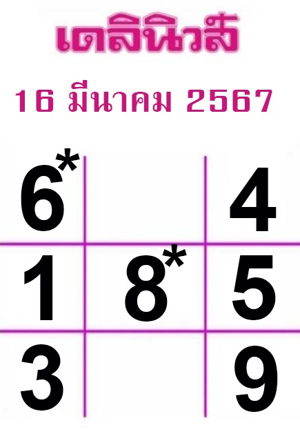 หวยเดลินิวส์ 16/3/2567