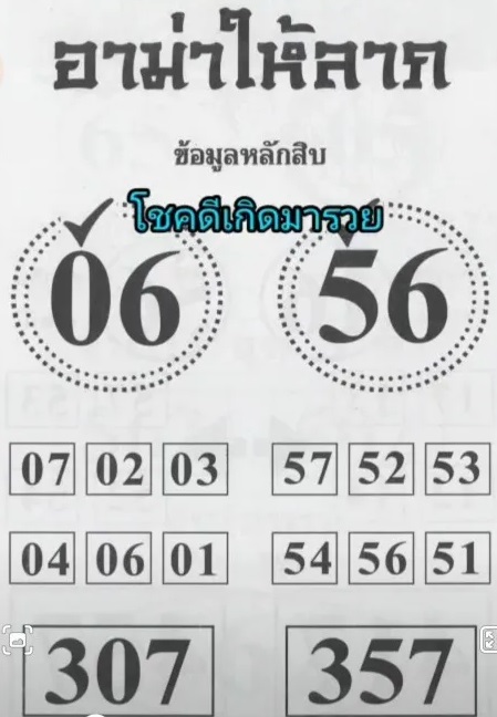 เลขอาม่าให้ลาภ 16/5/67