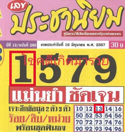 หวยประชานิยม 16/6/67