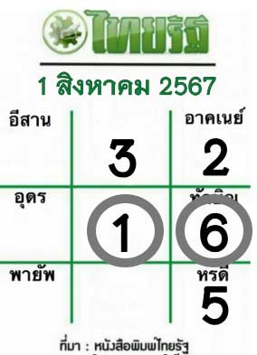  หวยไทยรัฐ 1/8/67
