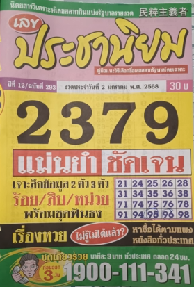 หวยประชานิยม 2/1/68