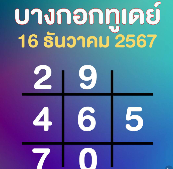 หวยบางกอกทูเดย์ 16/12/67