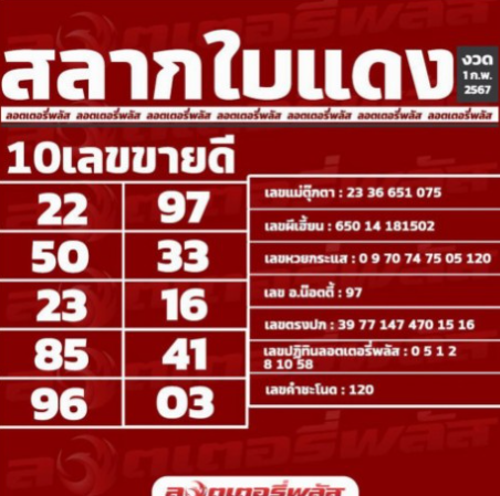 สลากใบแดง 1/2/68