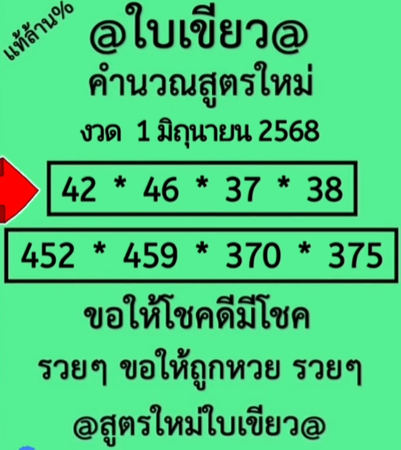 หวยใบเขียว 1/6/68
