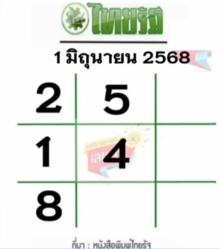 หวยไทยรัฐ 1/6/68