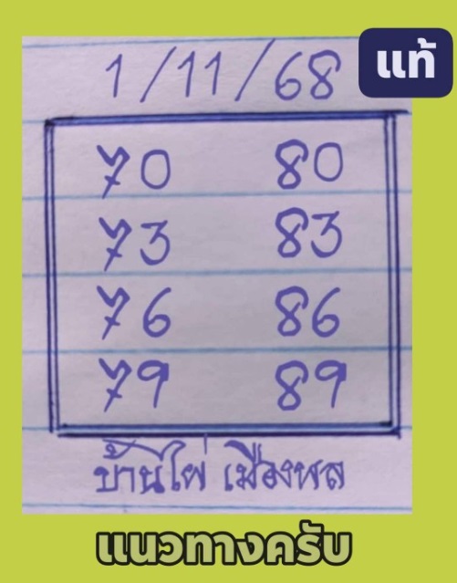 หวยบ้านไผ่เมืองพล 1/11/68